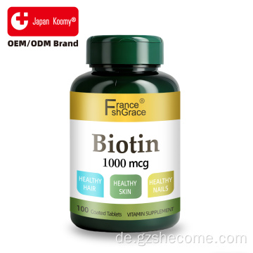 Shecome Biotin-Tabletten zur Unterstützung der Gesundheit von Haaren, Haut und Nägeln